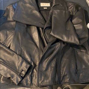 MK leather moto jacket